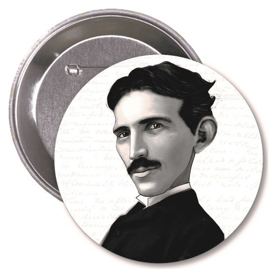 Nikola Tesla Karikatür Rozet