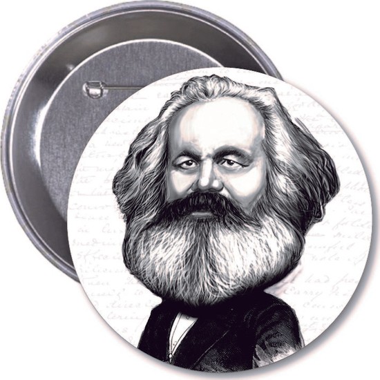 Karl Marx Karikatür Rozet