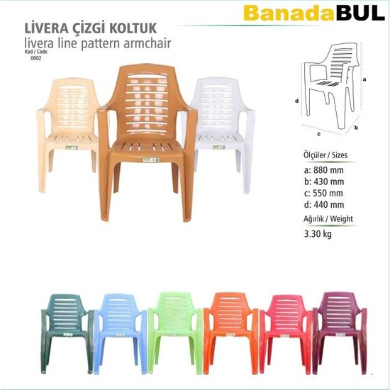 Banadabul Fiore Livera Plastik Sandalye Çizgi Bordo Fiyatı
