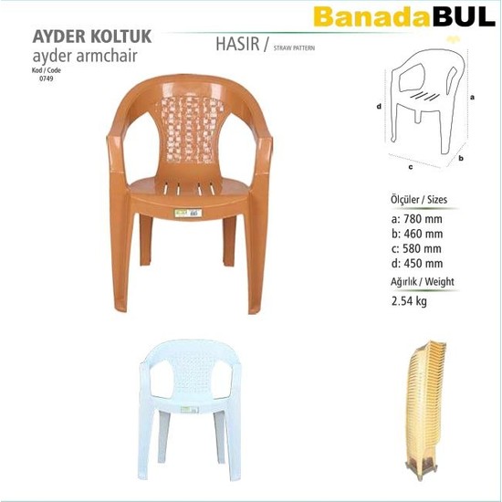 Banadabul Fiore Ayder Plastik Sandalye Hasır Beyaz Fiyatı