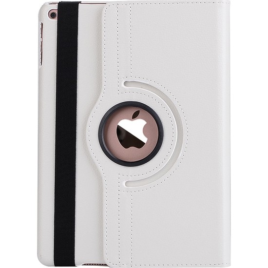 EssLeena Apple PlusTech Kılıf Seti iPad Mini 3.Nesil (2014) 7.9 İnç (A1599/A1600) 360 Derece Dönebilen Tablet Kılıfı+9H Koruyucu Cam+Kalem+Şarj Seti+Kulaklık Beyaz