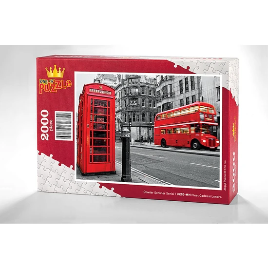 King Of Puzzle Fleet Caddesi Londra Ahşap Puzzle 2000 Parça (UK50-MM)