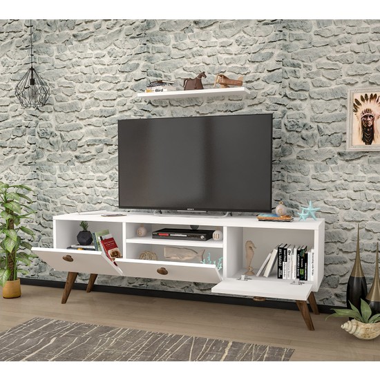 Mbes Mobilya Senta BeyazCeviz 140 cm Tv Ünitesi Fiyatı