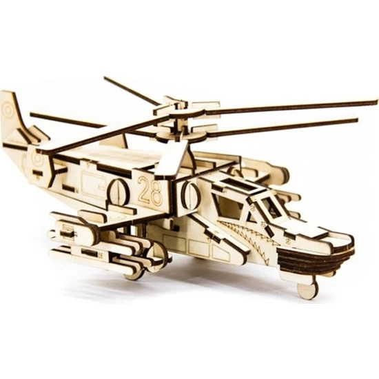 Miko D3D Model Helicopter Hokum-A 3 Boyutlu Ahşap Maket Puzzle