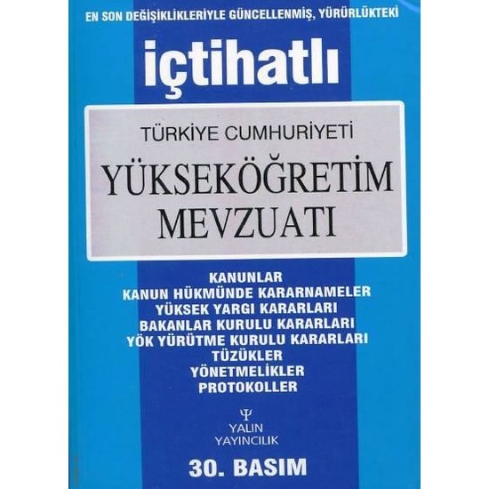 Yükseköğretim Mevzuatı (İçtihatlı) Son Değişikliklerle (5316 Kitabı