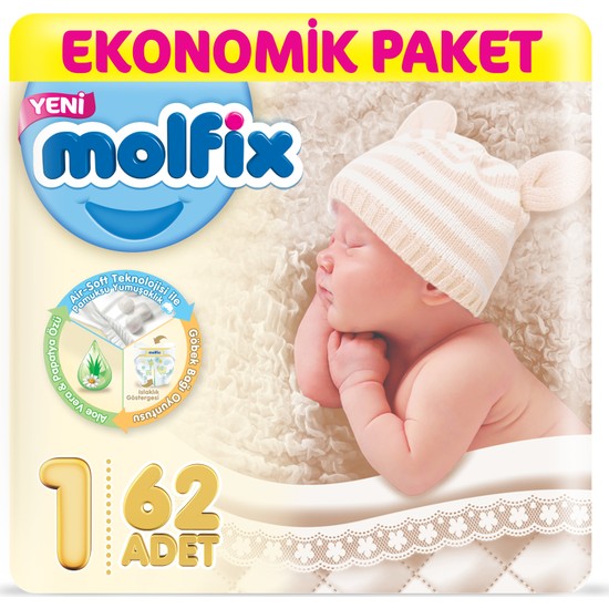 Molfix Bebek Bezi 1 Beden Yenidoğan Jumbo Paket 62 adet Fiyatı Molfix Bebek Bezi 1 Beden Yenidoğan Jumbo Paket 62 adet Fiyatı