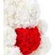 Solenzara Flowers Teddy Rose Beyaz Güllü Kırmızı Kalpli Solmayan Gül 40 cm