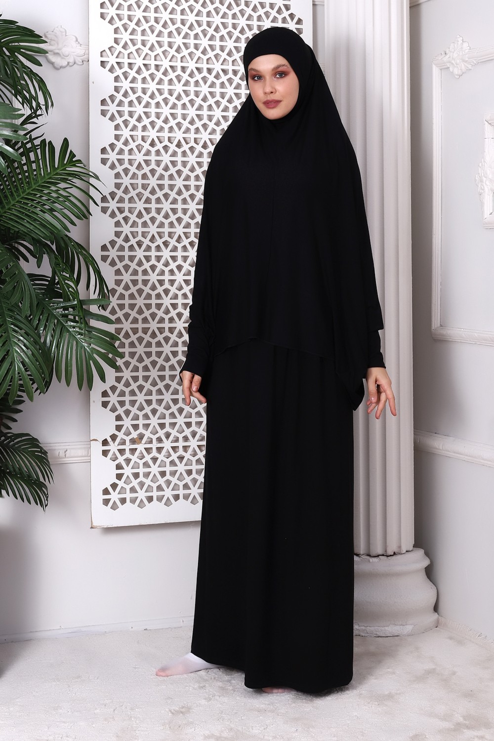 İhvan Online Iki Parça Pratik Namaz Elbisesi 8016 Siyah