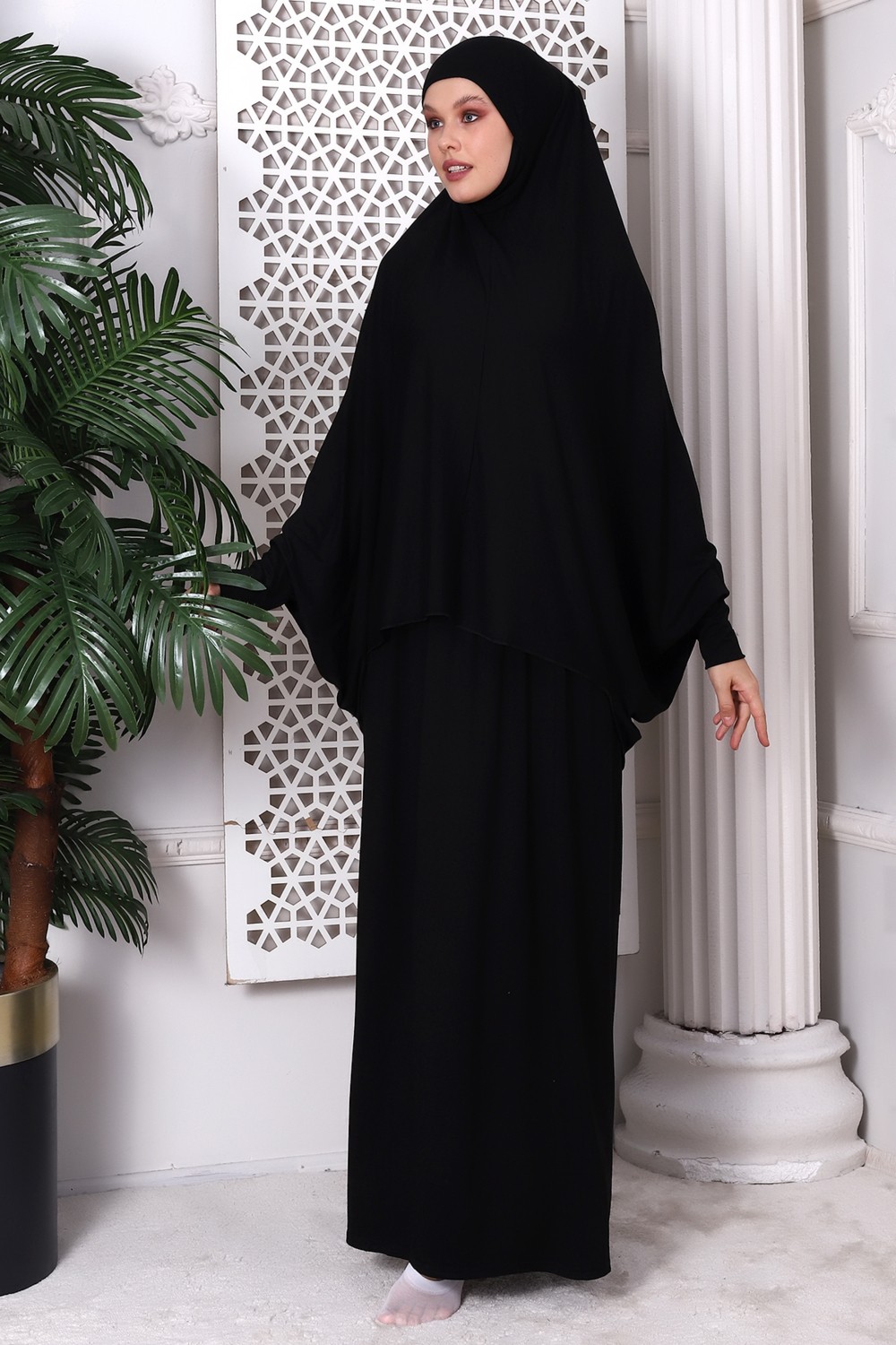 İhvan Online Iki Parça Pratik Namaz Elbisesi 8016 Siyah görsel 2