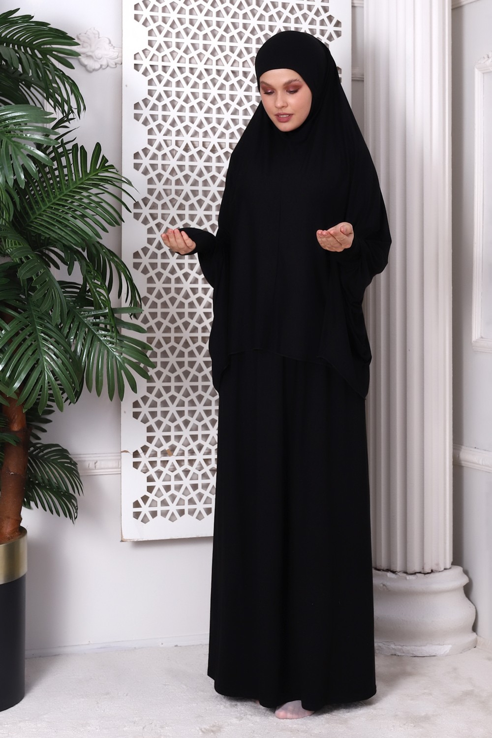 İhvan Online Iki Parça Pratik Namaz Elbisesi 8016 Siyah görsel 5
