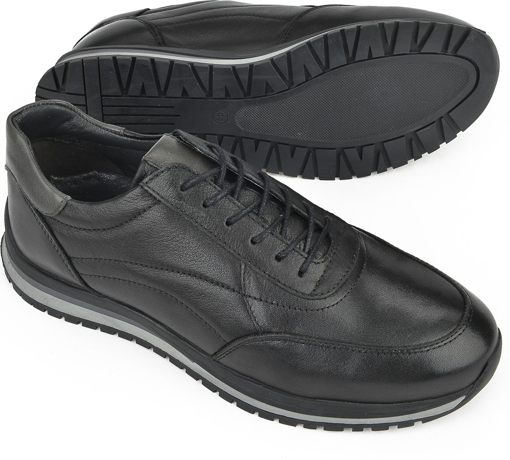 Ziya Erkek Deri Sneaker 1231002 415 Siyah görsel 4