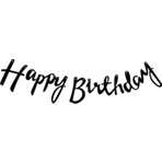 Patladı Gitti Kaligrafi Happy Birthday Siyah Banner