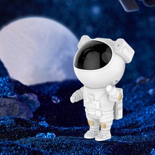 Ruichihu Astronot Bluetooth Yıldız Projektör Işığı Gece Işığı - Beyaz (Yurt Dışından)