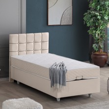 Setay Tavira Tek Kişilik Baza Başlık Letto Yatak  - Krem