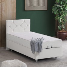 Setay Glamis Tek Kişilik Baza Başlık Letto Yatak Seti - Beyaz