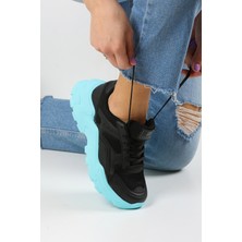 Eformoda Siyah Mavi Kadın Sneaker 0150