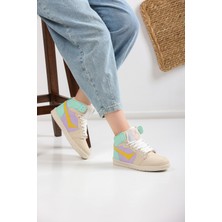 Eformoda Bej Mor Kadın Sneaker 8070