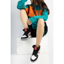 Eformoda Siyah Kırmızı Kadın Sneaker 8070