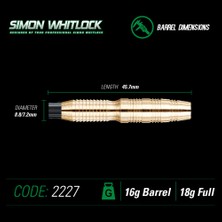 Winmau Simon Whitlock 18 G Elektronik Dart Oku Seti