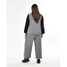 Bermess Kışlık Büyük Beden Ikili Takım-Tesettür Alt Üst Takım-Terletmez Kumaş-Oversize Kesim-Siyah Takım 7001