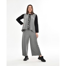 Bermess Kışlık Büyük Beden Ikili Takım-Tesettür Alt Üst Takım-Terletmez Kumaş-Oversize Kesim-Siyah Takım 7001