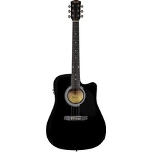 Squier SA-105CE Dreadnought Cutaway Black Elektro Akustik Gitar