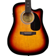 Squier SA-105CE Dreadnought Cutaway Sunburst Elektro Akustik Gitar