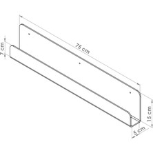 Sogo Şeffaf Akrilik Raf/ Kitaplık 75 cm  5 mm