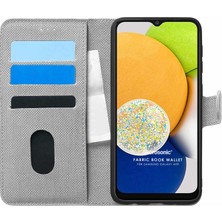 Microsonic Samsung Galaxy A03 Kılıf Fabric Book Wallet Gri