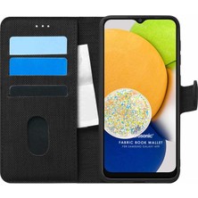 Microsonic Samsung Galaxy A03 Kılıf Fabric Book Wallet Siyah