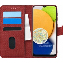 Microsonic Samsung Galaxy A03 Kılıf Fabric Book Wallet Kırmızı