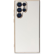 Microsonic Samsung Galaxy S22 Ultra Kılıf Olive Plated Beyaz