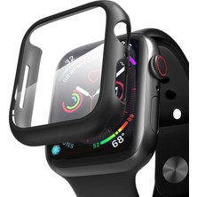 Microsonic Apple Watch Series 8 45MM Kılıf Matte Premium Slim Watchband Siyah