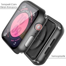 Microsonic Apple Watch Series 8 45MM Kılıf Matte Premium Slim Watchband Siyah