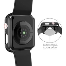 Microsonic Apple Watch Series 8 45MM Kılıf Matte Premium Slim Watchband Siyah