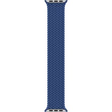 Microsonic Apple Watch Series 8 41MM Kordon, (Small Size, 127MM) Braided Solo Loop Band Mavi