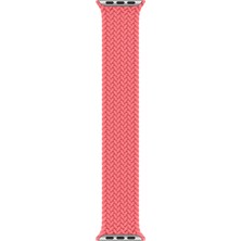 Microsonic Apple Watch Series 8 41MM Kordon, (Small Size, 127MM) Braided Solo Loop Band Pembe