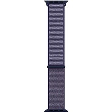 Microsonic Apple Watch Se 2022 40MM Hasırlı Kordon Woven Sport Loop Lacivert