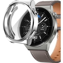 Microsonic Huawei Watch Gt 3 Pro 46MM Titanyum Kılıf 360 Full Round Soft Silicone Gümüş