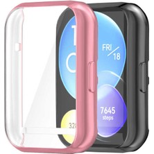 Microsonic Huawei Watch Fit 2 Kılıf 360 Full Round Soft Silicone Rose Gold