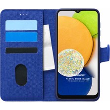 Microsonic Samsung Galaxy A03 Kılıf Fabric Book Wallet Lacivert