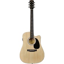 Squier SA-105CE Dreadnought Cutaway Natural Elektro Akustik Gitar