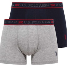 U.S. Polo Assn. Erkek Lacivert-Gri 2'li Boxer 80480
