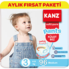 Kanz Külot Bebek Bezi 3 Numara Aylık Fırsat Paketi 4-9 kg 96'lı