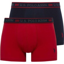 U.S. Polo Assn. Erkek Siyah-Bordo 2'li Boxer 80480
