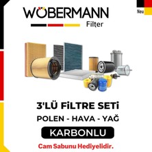 Wöbermann Ford Courier 1.5 1.6 Tdcı Filtre Bakım Seti 2014-2018 3lü Karbonlu