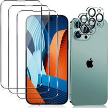 MTK Moveteck Apple Iphone 14 Pro Uyumlu 2in1 Set Ekran Koruyucu Cam ve Lens Koruyucu Cam 9h Temperli