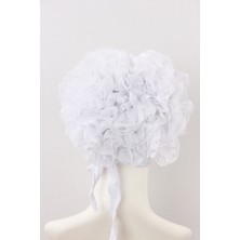 Aslı Beyaz Fırfırlı Bone - Beyaz