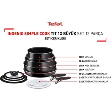 L15392 Ingenio Titanyum 1x Simple Büyük Tava ve Tencere Seti 12 Parça - 2100125537