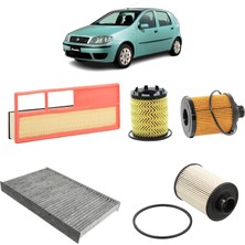 Opar Fiat Punto ve Evo 4lü Karbon Filtre Bakım Seti 1.3 Jtd Multijet 16V 2003-2005 KİT1558F